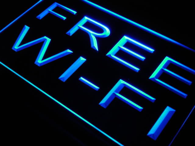 Free Wi-Fi Internet Access Neon Light Sign